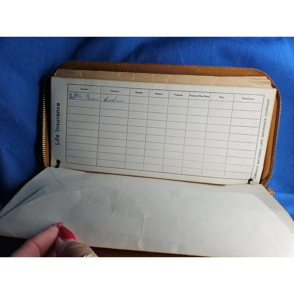 Liberty National Life Insurance Vintage Leather Valuable Papers Will Holder Case